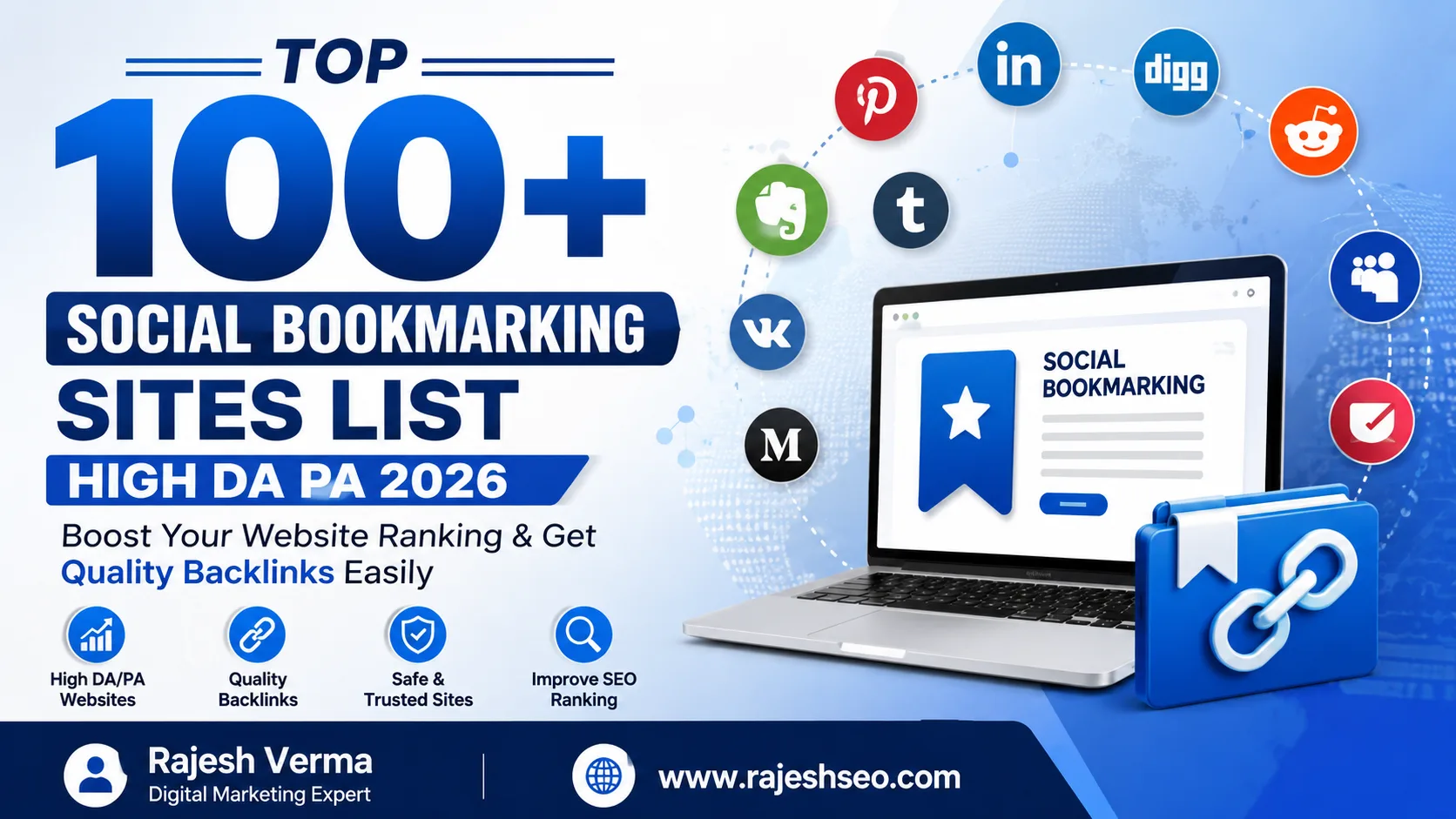 Top 100+ Social Bookmarking Sites List High DA PA 2026