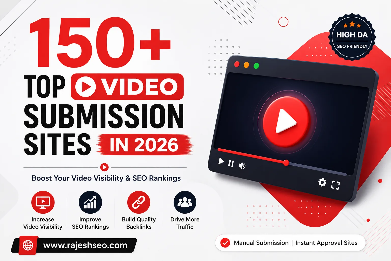 150+ Top Video Submission Sites in 2026 – Free & High DA Video Sharing Websites